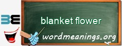 WordMeaning blackboard for blanket flower